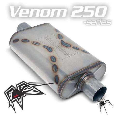 Black Widow Venom 250 Series Single In/Out Muffler-Complete Air Ride