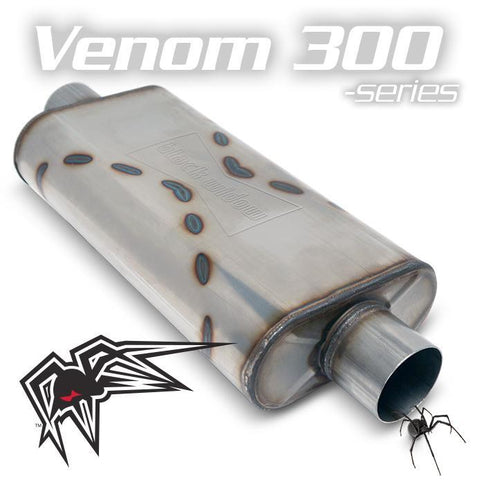 Black Widow Venom 300 Series Single In/Out Muffler-Complete Air Ride